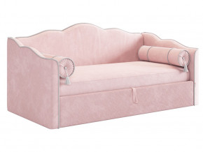 Кровать софа Лея 900 велюр нежно-розовый/галька в Ирбите - irbit.magazinmebel.ru | фото