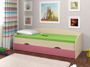 Кровать Соня 2 дуб молочный-розовый в Ирбите - irbit.magazinmebel.ru | фото