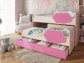 Кровать Соник с ящиком млечный дуб-розовый в Ирбите - irbit.magazinmebel.ru | фото