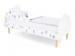 Кровать Stumpa Облако с бортиком рисунок Домики в Ирбите - irbit.magazinmebel.ru | фото