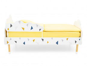 Кровать Stumpa Облако с бортиком рисунок Треугольники желтый, синий в Ирбите - irbit.magazinmebel.ru | фото - изображение 3