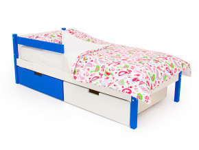 Кровать Svogen classic с ящиками и бортиком сине-белый в Ирбите - irbit.magazinmebel.ru | фото - изображение 1