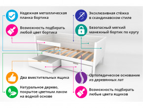 Кровать-тахта мягкая Svogen с ящиками и бортиком дерево-графит в Ирбите - irbit.magazinmebel.ru | фото - изображение 3