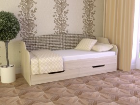 Кровать Юниор Тип 2 Микровелюр-плетенка светлая 800х1600 в Ирбите - irbit.magazinmebel.ru | фото