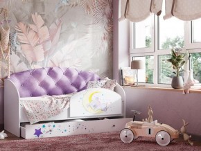 Кровать Звездочка с бортиком Белый-фиолетовый в Ирбите - irbit.magazinmebel.ru | фото