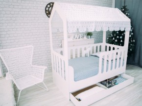 Кроватка-Домик с ящиком белая в Ирбите - irbit.magazinmebel.ru | фото