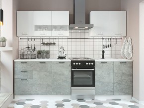Кухня Дуся 2000 мм Белый Бриллиант/цемент в Ирбите - irbit.magazinmebel.ru | фото - изображение 1