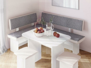 Кухонный уголок Парма Белый, ткань серая в Ирбите - irbit.magazinmebel.ru | фото - изображение 3