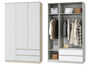 Шкаф для одежды трехдверный Лори дуб сонома, белый в Ирбите - irbit.magazinmebel.ru | фото