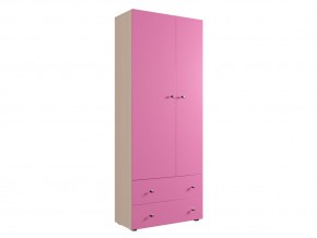 Шкаф ДМ 800 с 2 ящиками дуб млечный-розовый в Ирбите - irbit.magazinmebel.ru | фото