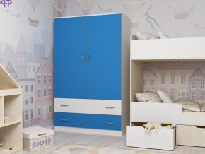 Шкаф двухстворчатый белый-голубой в Ирбите - irbit.magazinmebel.ru | фото