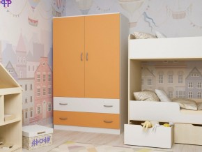 Шкаф двухстворчатый белый-оранж в Ирбите - irbit.magazinmebel.ru | фото