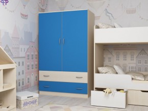 Шкаф двухстворчатый дуб молочный-голубой в Ирбите - irbit.magazinmebel.ru | фото