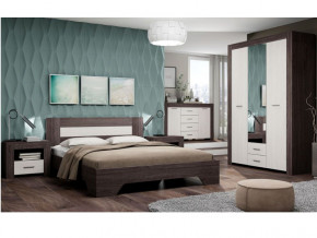 Спальня Квадро 2 Анкор темный/анкор белый в Ирбите - irbit.magazinmebel.ru | фото