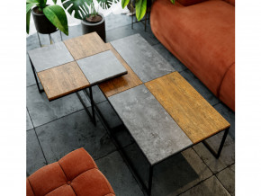 Стол журнальный Фьюжн квадро Дуб американский/серый бетон в Ирбите - irbit.magazinmebel.ru | фото - изображение 3