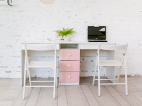 Стол письменный двухместный В 5 розовый в Ирбите - irbit.magazinmebel.ru | фото